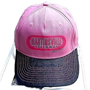 NASCAR Martinsville Speedway Pink/Black Women's Strapback Hat/Cap Sparkly Bill